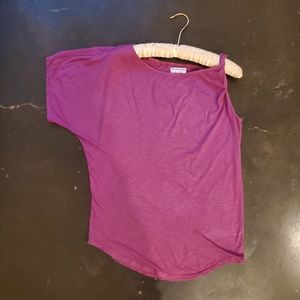 Michael Stars Pink T Shirt, OS, Draped, One Sleeve